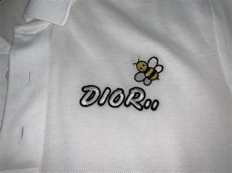 dior bumblebee|Shirt with Bee Embroidery Black Cotton Poplin .